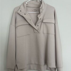 OYSHO Snap Neck Pullover Sweatshirt